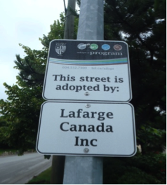 Lafarge Adopt A Street Sign
